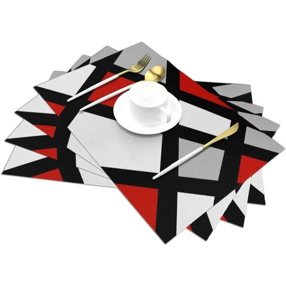 Hamiltonna Woven Vinyl Placemats Set of 4 for Dining Kitchen New - Picture 5 of 6